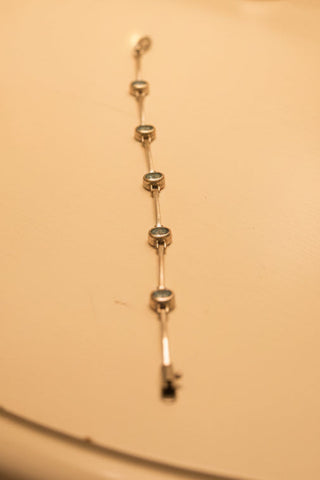 925 Sterling Silver Blue Topaz Bracelet vintage bar link design